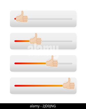 Recommended slider in flat style on white background. Flat vector. Arrow icon. Vector color icon Stock Vector