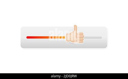 Recommended slider in flat style on white background. Flat vector. Arrow icon. Vector color icon Stock Vector