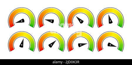 Credit score speedometer set on white background. Vector illustration ...