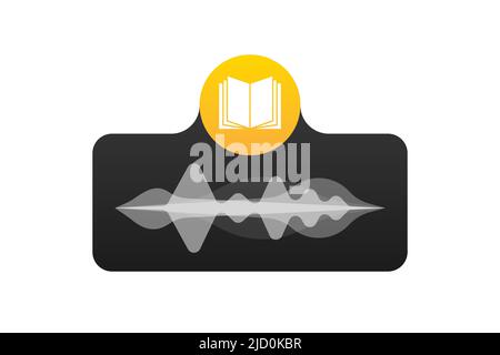 Audio book in flat style on white background. Vector isometric design Stock Vector