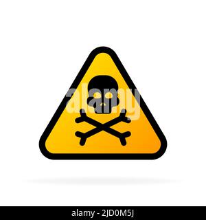 Danger yellow vector signs. Radiation sign, Biohazard sign. Vector illustration Stock Vector
