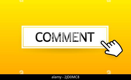 Icon with blue comment button on white background for web marketing design. Flat deign. Social media element. Vector illustration Stock Vector