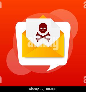 Virus message in flat style. Vector design. Flat design. Vector graphic. Stock Vector