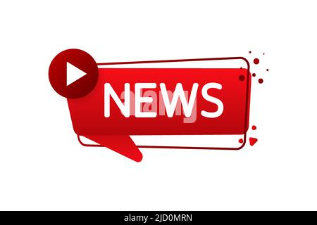 News button on white background. Flat button. Vector flat design. Concept news update. Business concept Stock Vector