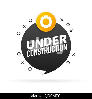 Flat illustration under construction for site design. Vector banner. Web banner Stock Vector