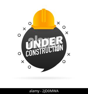 Flat illustration under construction for site design. Vector banner. Web banner Stock Vector