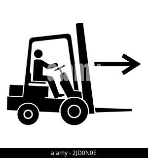 Forklift Point Right Symbol Sign Isolate On White Background,Vector Illustration EPS.10 Stock Vector