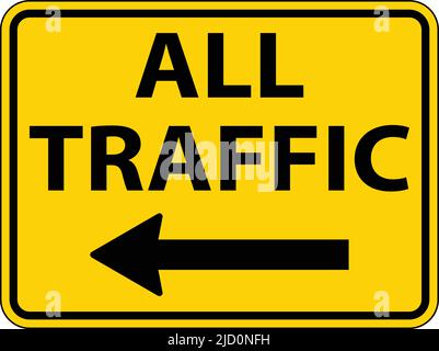 All Traffic Left Arrow Sign On White Background Stock Vector