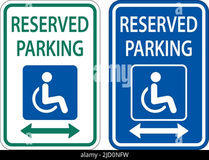 Accessible Reserved Parking Sign ,Double Arrow Stock Vector