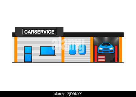 Abstract infographic with carwash flat illustration. High pressure washer. Vector banner Stock Vector