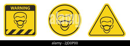 Wear Mask Symbol Sign Isolate On White Background Stock Vector