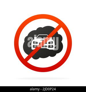 Co 2 emissions in flat style on white background. Simple vector illustration. Vector flat illustration Stock Vector