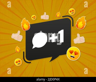 Flat isometric vector illustration. Social media flat icon with new comment icon Stock Vector