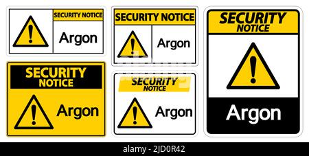Security Notice Argon Symbol Sign Isolate On White Background,Vector Illustration EPS.10 Stock Vector