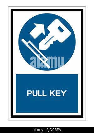 Pull Key Symbol Sign Isolate On White Background,Vector Illustration EPS.10 Stock Vector