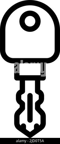 double ended key line icon vector. double ended key sign. isolated ...