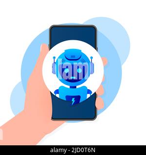 Chatbot icon concept, chat bot or chatterbot. Robot Virtual Assistance Of Website Or Mobile Applications. Vector illustration Stock Vector