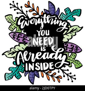 Everything you need is already inside. Poster quotes. Stock Photo