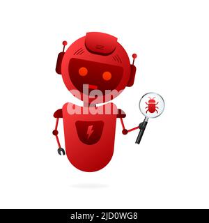 Error chatbot glyph icon. Silhouette symbol. Talkbot with error in speech bubble. Error bot. Artificial intelligence. Stock Vector