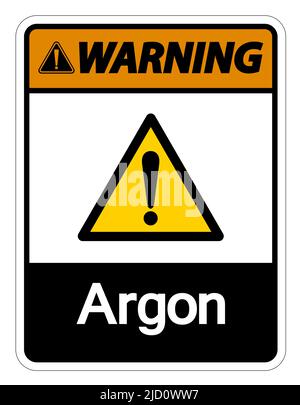 Warning Argon Symbol Sign Isolate On White Background,Vector Illustration Stock Vector