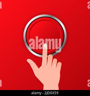 3D realistic button on black background. Vector illustration Stock Vector