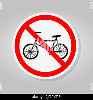 Prohibit Bicycle Symbol Sign Isolate On White Background,Vector Illustration Stock Vector
