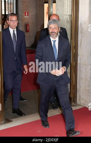 Rome, Italy. 16th June, 2022. President of the Cahmber of Deputies Roberto Fico attends the red carpet of the premiere of the movie Dante at the Auditorium della Conciliazione. Credit: SOPA Images Limited/Alamy Live News Stock Photo