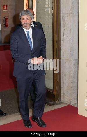 Rome, Italy. 16th June, 2022. President of the Cahmber of Deputies Roberto Fico attends the red carpet of the premiere of the movie Dante at the Auditorium della Conciliazione. Credit: SOPA Images Limited/Alamy Live News Stock Photo