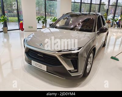 SHANGHAI, CHINA - NOVEMBER 28, 2021 - Customers look at ES8 models at a Nextev store in Shanghai, China, On November 28, 2021. June 16, 2022 - Audi, a Stock Photo