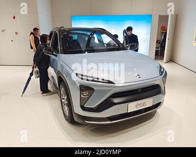 SHANGHAI, CHINA - NOVEMBER 28, 2021 - Customers look at ES6 models at a Nextev store in Shanghai, China, On November 28, 2021. June 16, 2022 - Audi, a Stock Photo