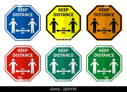 Maintain social distancing,social Distancing Sign Isolate On White Background,Vector Illustration EPS.10 Stock Vector