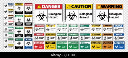 Set Biological Hazard Symbol Sign Isolate On White Background,Vector Illustration Stock Vector