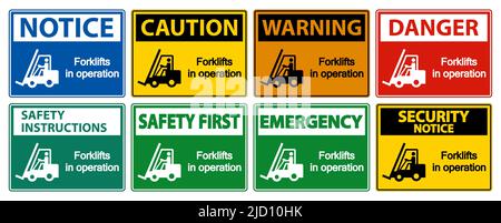 forklifts in operation Symbol Sign Isolate on transparent Background,Vector Illustration Stock Vector