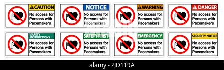 No Access For Persons With Pacemaker Symbol Sign On White Background Stock Vector