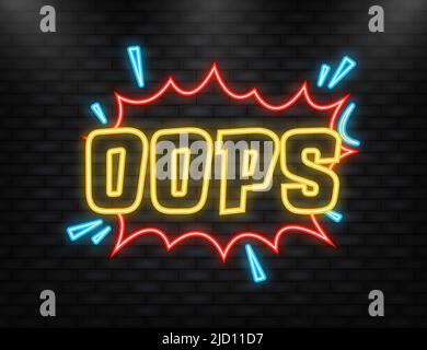 Neon Icon. Pow in vintage style. Cartoon style vector. Pop art. Vector ...