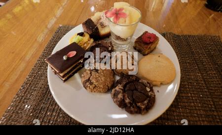 Sweet Confection Desserts at an All You Can Lunch Buffet Stock Photo