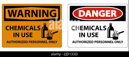 Danger Chemicals In Use Symbol Sign On White Background Stock Vector