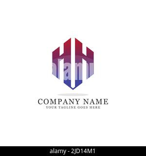 HH monogram logo design vector, hexagonal HH initial name logo inspiration Stock Vector