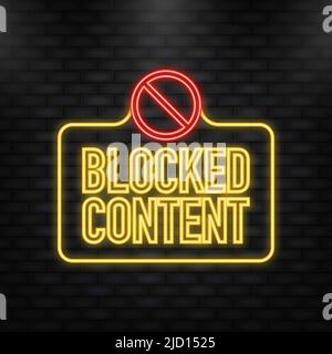 Neon Icon. Label with text content blocked inside, vector illustration Stock Vector
