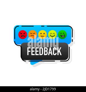 Vector Set of Emoticons. Sad and Happy Mood Icons. Feedback icon Stock Vector