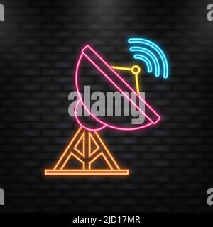 Flat icon with 5g for web design. Modern technologies. Vector illustration. Neon icon. Stock Vector