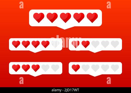 Retro pixel art pattern with heart lives for computer game design. Flat vector illustration. Stock Vector