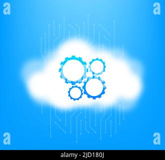 Line art cloud setting for web design. Internet network. Line art Stock Vector