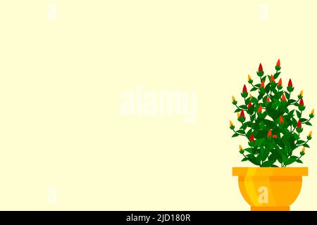 Indoor and outdoor landscape garden potted plants isolated on white. Vector set green plant in pot, illustration of flowerpot bloom Stock Vector