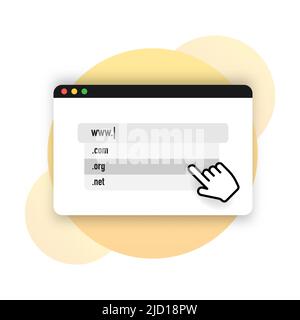 Flat illustration with www org. Web design isometric concept. Illustration vector flat. Business vector icon. Stock Vector