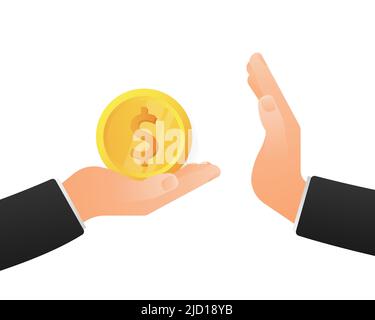 No bribe, great design for any purposes. Isometric business concept. Vector isometric illustration Stock Vector