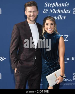 Los Angeles, USA. 16th June, 2022. (L-R) Walker Buehler and McKenzie Buehler  at the Los Angeles Dodgers Foundation 6th Annual Blue Diamond Gala held at  the Dodger Stadium in Los Angeles, CA