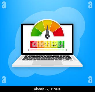 Credit score meter with different emotions vector concept isolated on white background Stock Vector