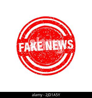 Red fake news stamp. Social media concept. Logo symbol. Vector logo Stock Vector