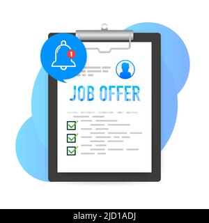 Icon for web design with job offer. Creative vector illustration. Job interview vector illustration concept Stock Vector